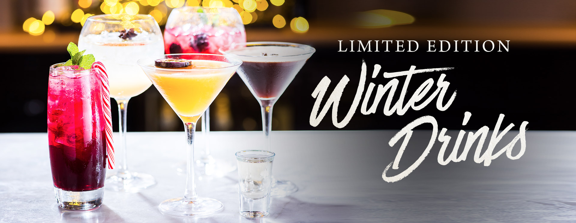 Winter cocktails and long drinks at The Red Lion
